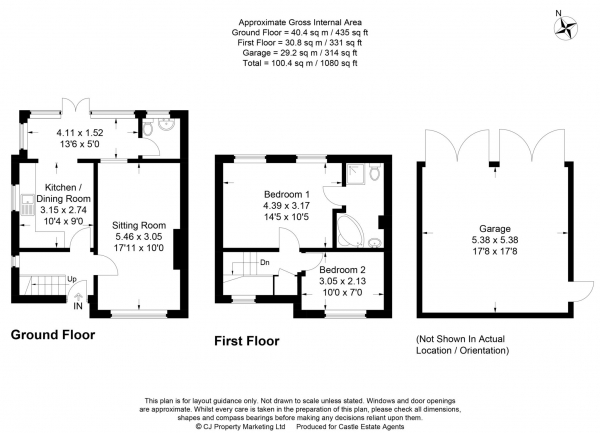 Floor Plan Image for 2 Bedroom End of Terrace House for Sale in Granville Road, Northchurch