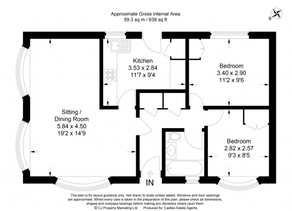 Floor Plan for 2 Bedroom Park Home for Sale in Limit Home Park, Northchurch, Northchurch, HP4, 3YX - Offers in Excess of &pound225,000