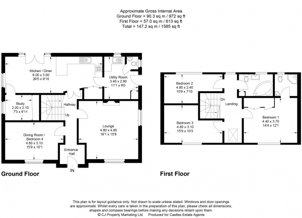 Floor Plan Image for 3 Bedroom Detached House for Sale in Home Farm Road, Northchurch