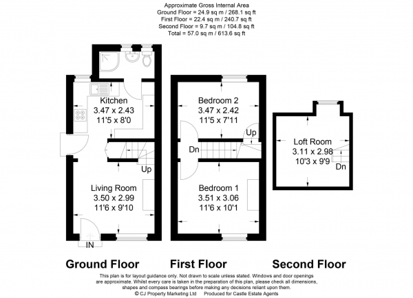 Floor Plan for 2 Bedroom Cottage for Sale in Bridge Street, Berkhamsted, HP4, 2EB -  &pound425,000