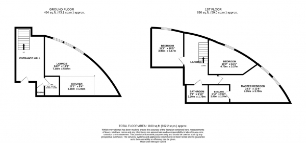 Floor Plan for 3 Bedroom Apartment for Sale in The Heart, Blue, Media City, M50, 2TH -  &pound350,000