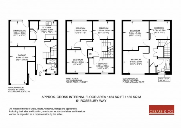 Floor Plan Image for 6 Bedroom Town House for Sale in Rosebery Way, Tring