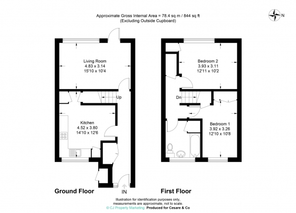 Floor Plan Image for 2 Bedroom Terraced House for Sale in Kingsley Walk, Tring