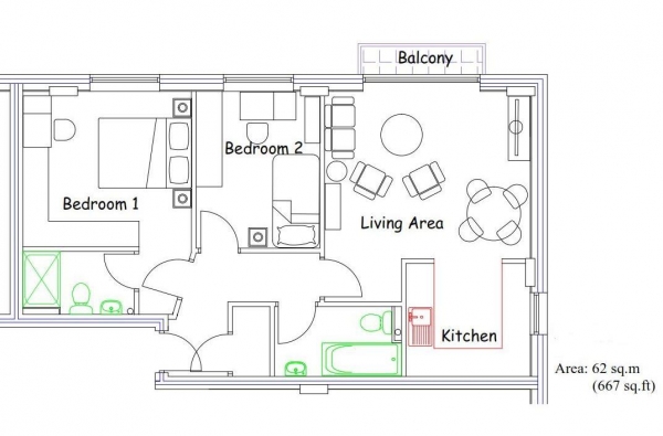 Floor Plan Image for 2 Bedroom Apartment to Rent in Brookside Court, Brook Street