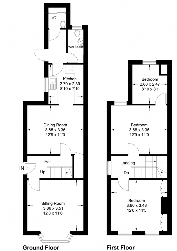 Floor Plan Image for 3 Bedroom Semi-Detached House for Sale in Stocklake, Aylesbury