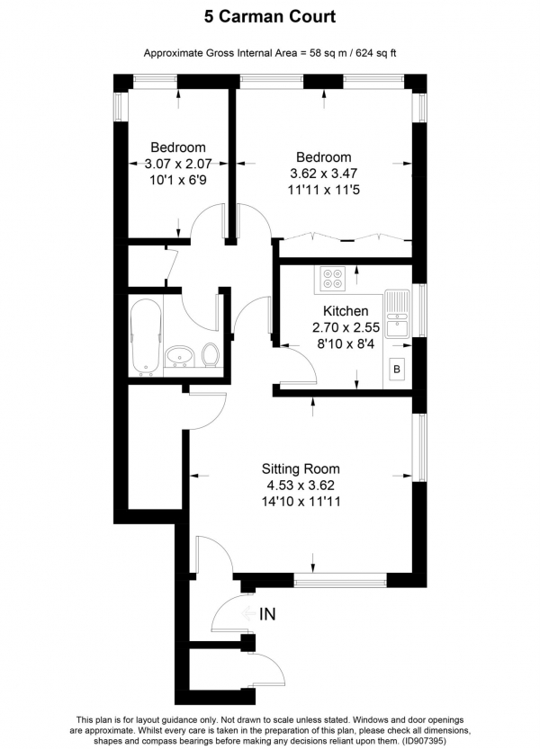 Floor Plan Image for 2 Bedroom Flat for Sale in Longfield Road, Tring