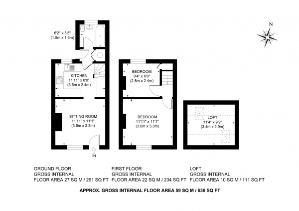 Floor Plan Image for 2 Bedroom Terraced House to Rent in Marsworth, Near Tring