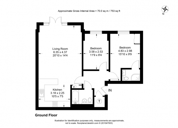 Floor Plan Image for 2 Bedroom Apartment for Sale in Brookside Court, Tring