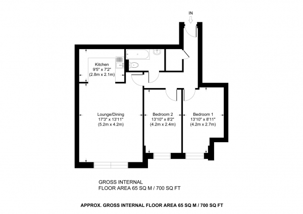 Floor Plan Image for 2 Bedroom Apartment for Sale in Brookside Court, Tring