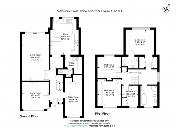 Floor Plan Image for 4 Bedroom Semi-Detached House for Sale in Windmill Way, Tring