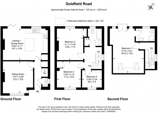 Floor Plan for 4 Bedroom Semi-Detached House for Sale in Goldfield Road, Tring, HP23, 4BA - Offers in Excess of &pound690,000