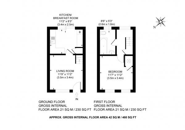 Floor Plan Image for 1 Bedroom Terraced House for Sale in Hunters Close, Tring