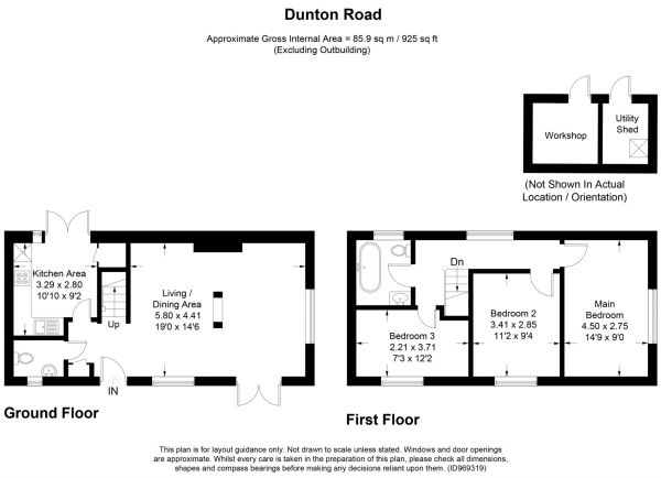 Floor Plan Image for 3 Bedroom Semi-Detached House for Sale in Dunton Road, Stewkley