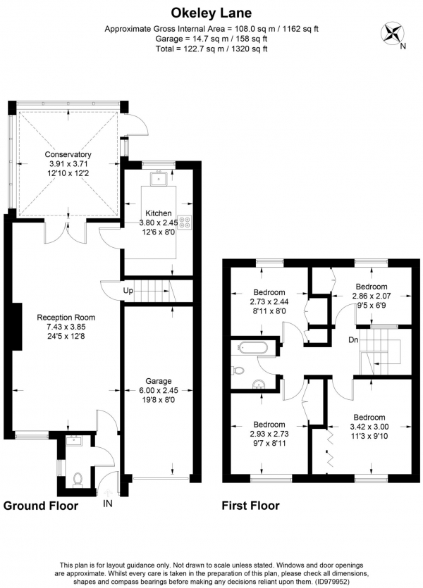 Floor Plan Image for 4 Bedroom End of Terrace House for Sale in Okeley Lane, Tring