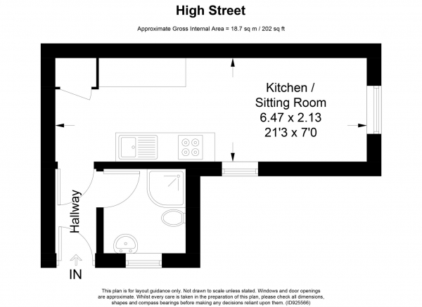 Floor Plan Image for Studio to Rent in Tring