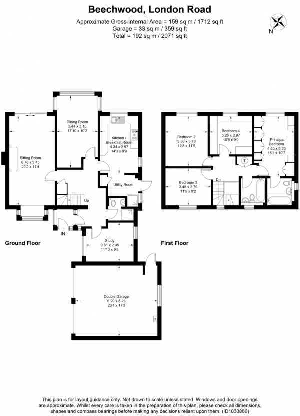 Floor Plan Image for 4 Bedroom Detached House for Sale in London Road, Tring