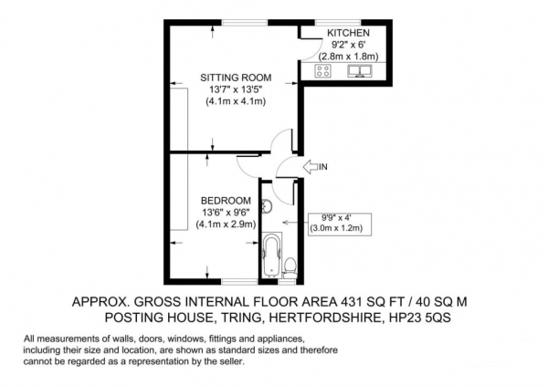 Floor Plan Image for 1 Bedroom Apartment for Sale in Posting House, Tring