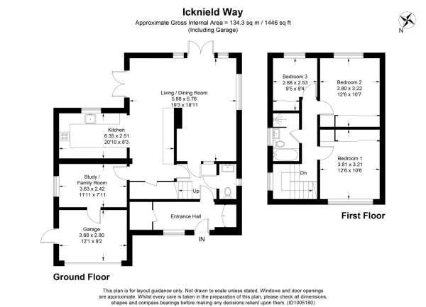 Floor Plan Image for 3 Bedroom Detached House for Sale in Icknield Way, Tring