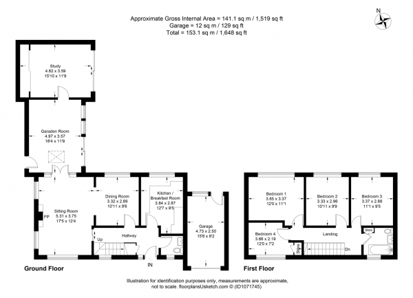 Floor Plan Image for 4 Bedroom Detached House for Sale in Grove Road, Tring