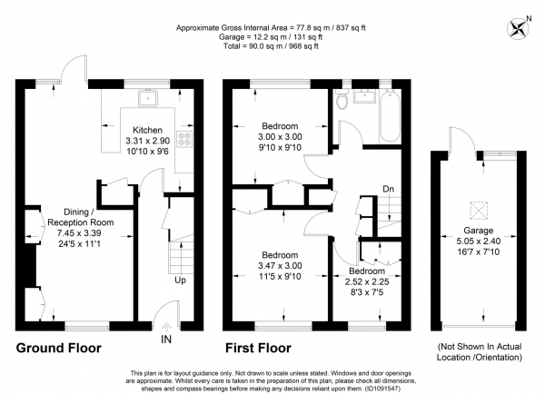 Floor Plan for 3 Bedroom Semi-Detached House for Sale in Brownlow Lane, Cheddington, LU7, 0SS -  &pound469,950