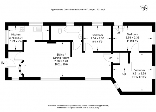 Floor Plan for 3 Bedroom Park Home for Sale in Beech Park, Chesham Road, Wigginton, Wigginton, HP23, 6JF -  &pound120,000