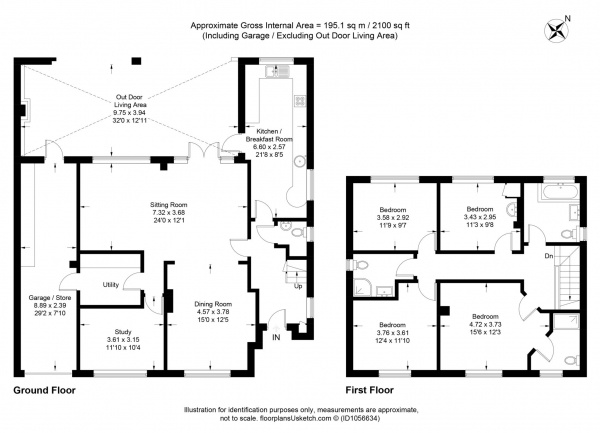 Floor Plan Image for 4 Bedroom Detached House for Sale in Dunstable