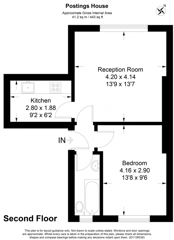 Floor Plan Image for 1 Bedroom Apartment for Sale in Posting House, Tring