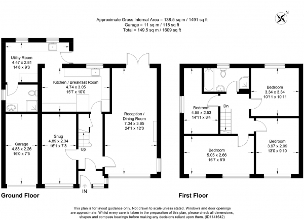 Floor Plan Image for 4 Bedroom Detached House for Sale in Goodwins Mead, Cheddington