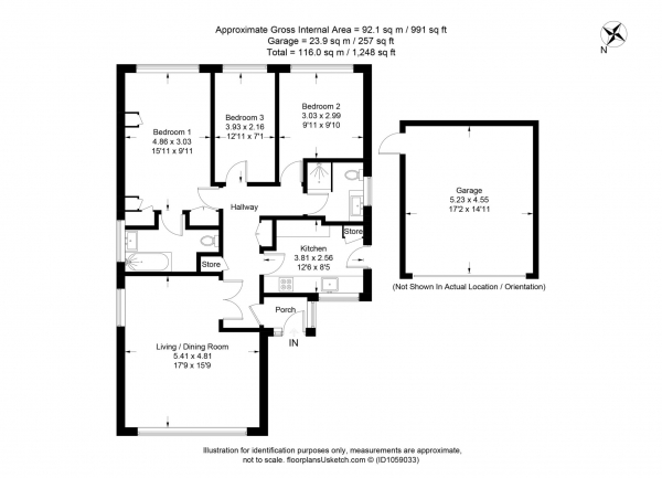 Floor Plan Image for 3 Bedroom Detached House for Sale in Irvine Drive, Stoke Mandeville