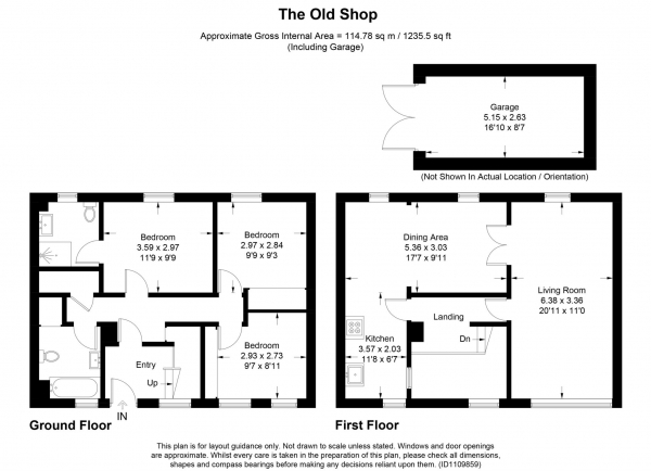 Floor Plan Image for 3 Bedroom Cottage for Sale in The Green, Wingrave