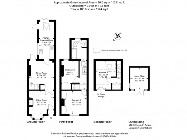 Floor Plan Image for 3 Bedroom Semi-Detached House for Sale in Longfield Road, Tring