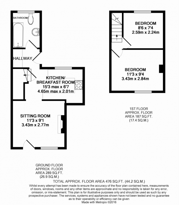 Floor Plan Image for 2 Bedroom Terraced House for Sale in Akeman Street, Tring