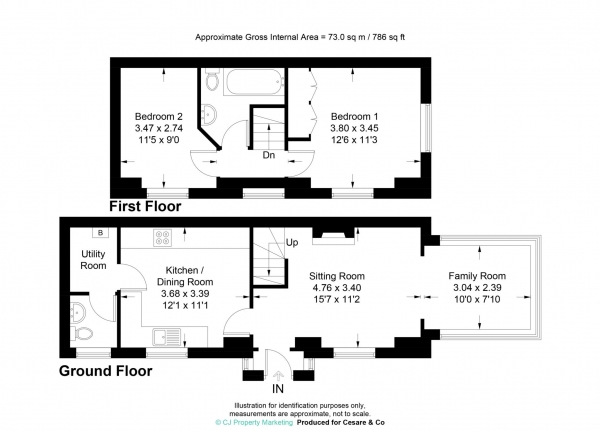 Floor Plan Image for 2 Bedroom Semi-Detached House for Sale in High Street, Cheddington