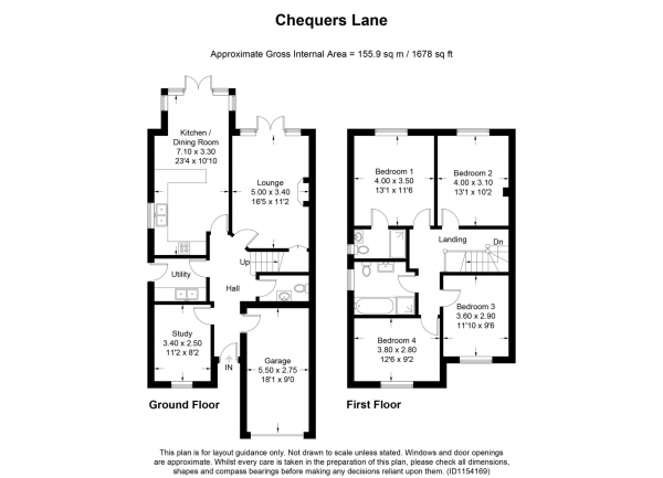 Floor Plan Image for 4 Bedroom Semi-Detached House for Sale in Pitstsone