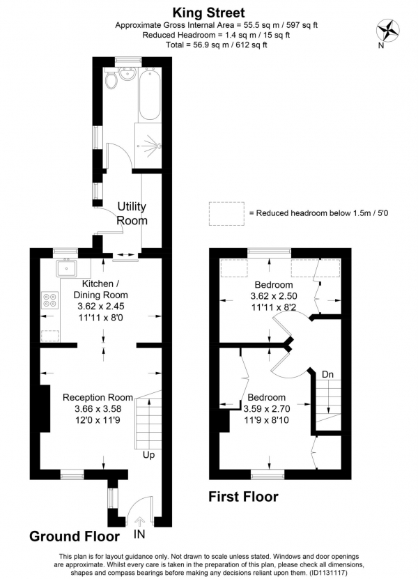 Floor Plan Image for 2 Bedroom End of Terrace House for Sale in King Street, Tring