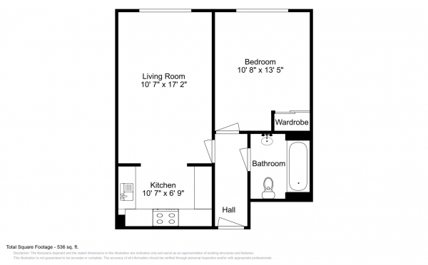 Floor Plan Image for 1 Bedroom Apartment for Sale in Wallis Square, Farnborough