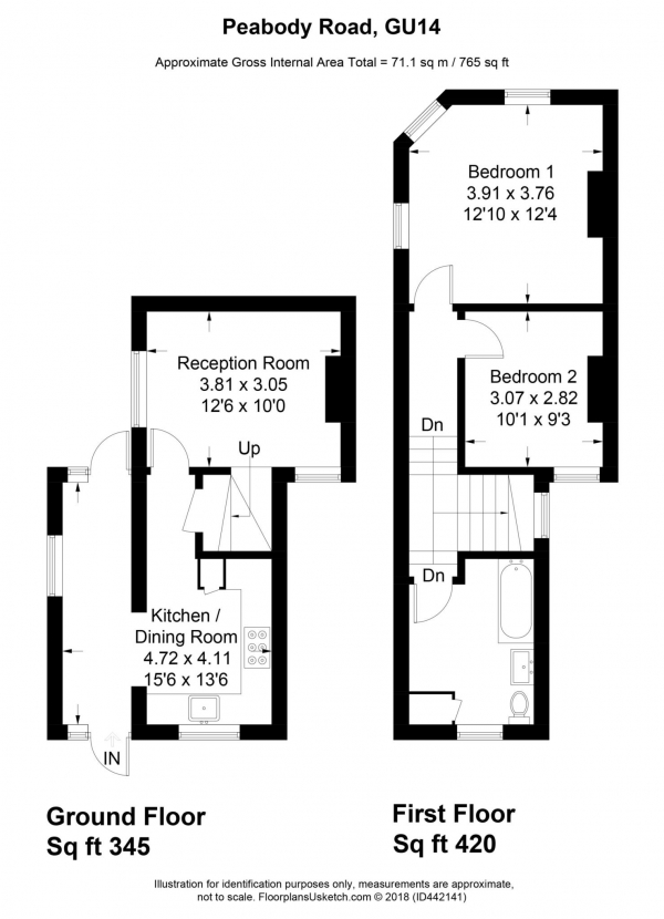 Floor Plan Image for 2 Bedroom End of Terrace House for Sale in Peabody Road, Farnborough