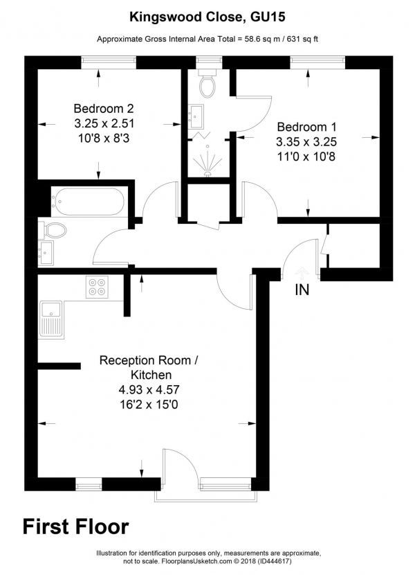 Floor Plan Image for 2 Bedroom Apartment for Sale in Kingswood Close, Camberley