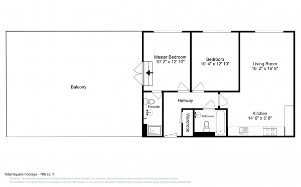 Floor Plan Image for 2 Bedroom Penthouse to Rent in Kestrel Road, Farnborough