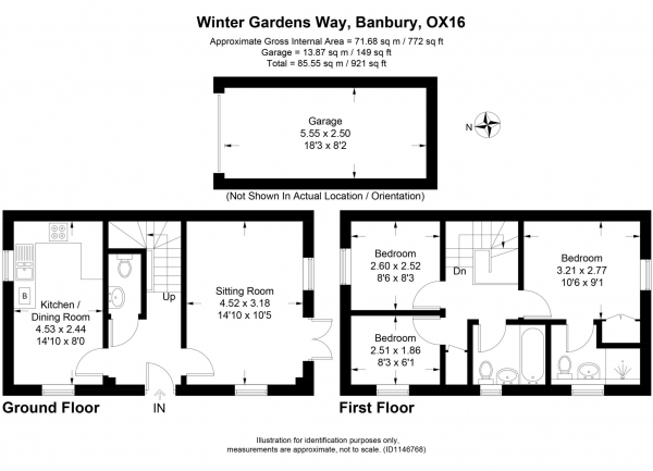 Floor Plan Image for 3 Bedroom Semi-Detached House to Rent in Wintergardens Way, Banbury, OX16