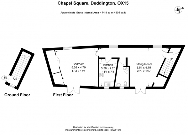 Floor Plan Image for 1 Bedroom Flat to Rent in Market Place, Deddington, OX15