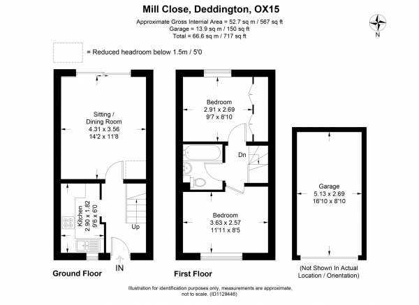 Floor Plan Image for 2 Bedroom Terraced House to Rent in Mill Close, Deddington