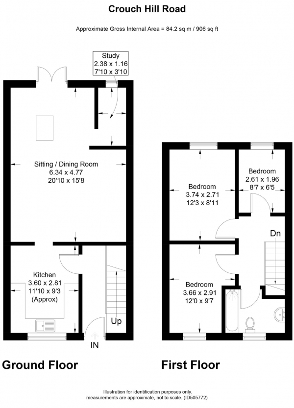 Floor Plan Image for 3 Bedroom Terraced House to Rent in Crouch Hill Road, Banbury, OX16