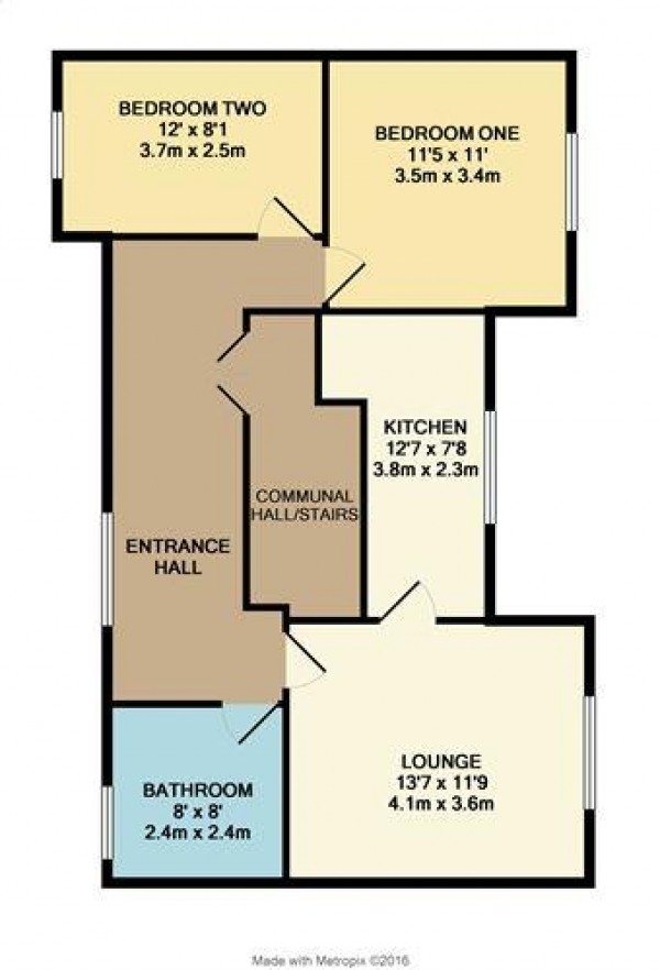 Floor Plan Image for 2 Bedroom Flat to Rent in Flat 5, Central Drive, Blackpool, FY1 5JN