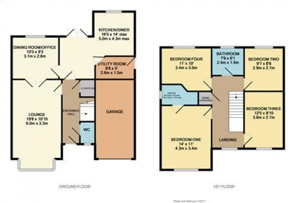 Floor Plan Image for 4 Bedroom Detached House for Sale in Rosefinch Way, Blackpool, FY3 9NX