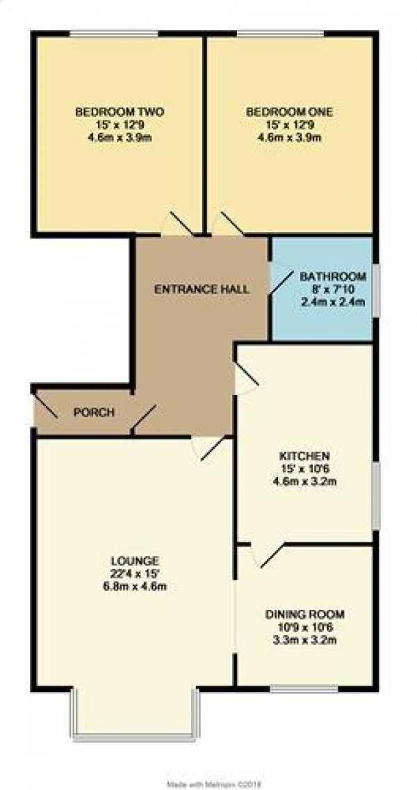 Floor Plan Image for 2 Bedroom Flat to Rent in Clifton Drive, Blackpool, FY4 1RR