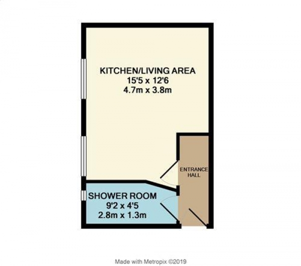 Floor Plan Image for Studio to Rent in Havelock Street, Blackpool, FY1 4BN