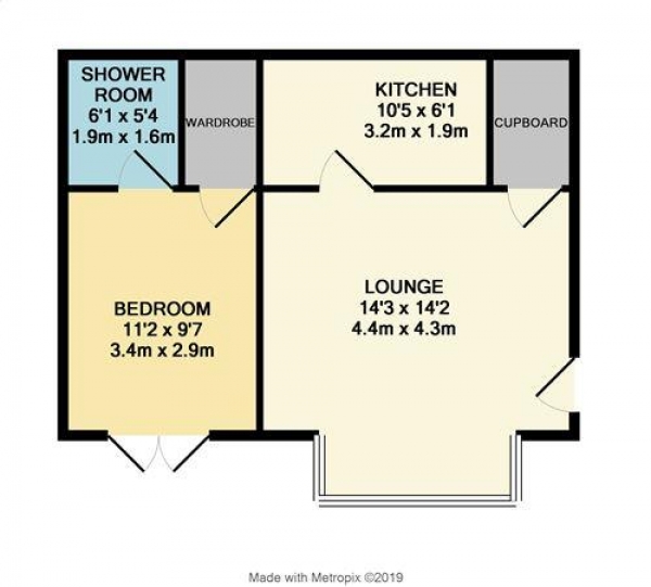 Floor Plan Image for 1 Bedroom Flat to Rent in Warbreck Drive, Blackpool, FY2 9SX