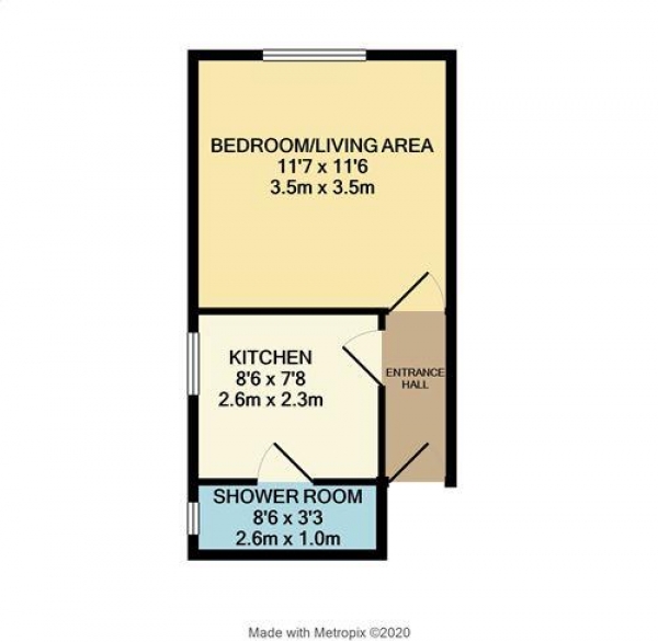 Floor Plan Image for 1 Bedroom Flat to Rent in Horncliffe Road, Blackpool, FY4 1LJ