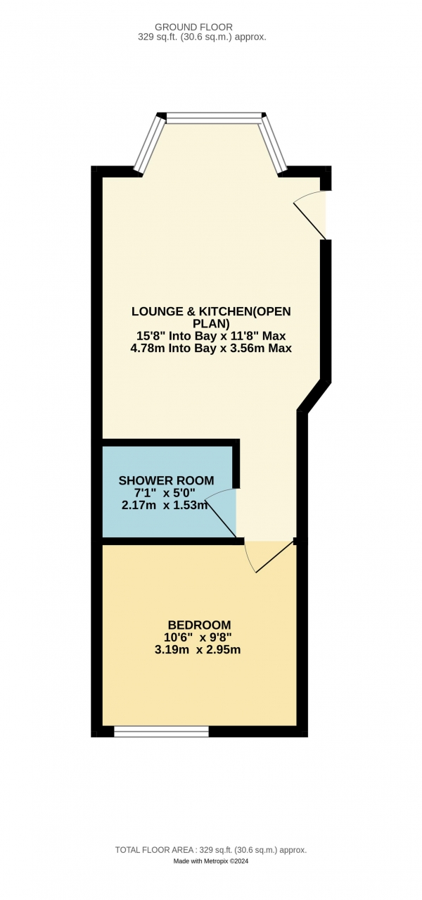 Floor Plan Image for 1 Bedroom Flat for Sale in St Chads Road, Blackpool, FY1 6BP